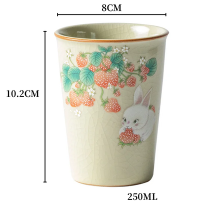 Strawberry Rabbit Mug Two Cups a Pack